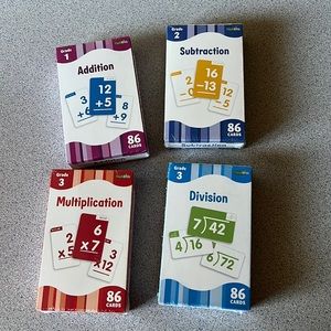 Math flash cards set of 4